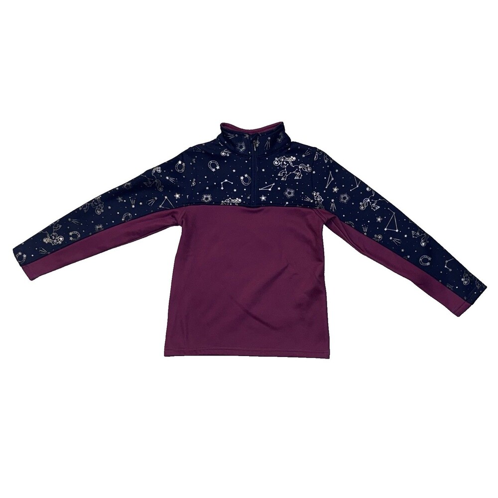 Girl's Belle & Bow Equestrian 1/4-Zip Pullover Long-Sleeve Constellations - Sz 6